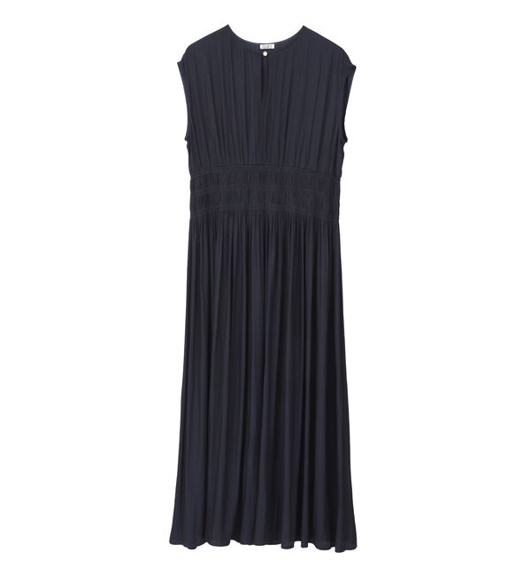 TIARA「シャーリングワンピース」|ワンピース|ネイビー