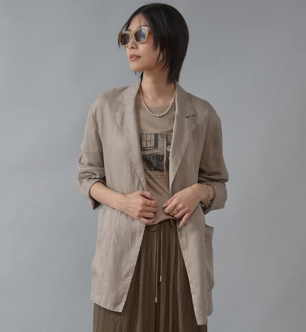 Liesse「リネンライトジャケット」|テーラードジャケット|ベージュ