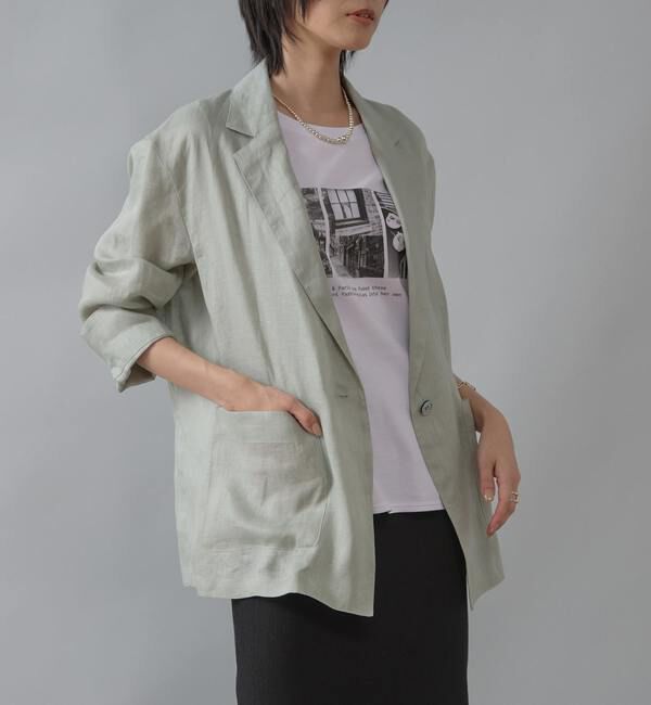 Liesse「リネンライトジャケット」|テーラードジャケット|ミント
