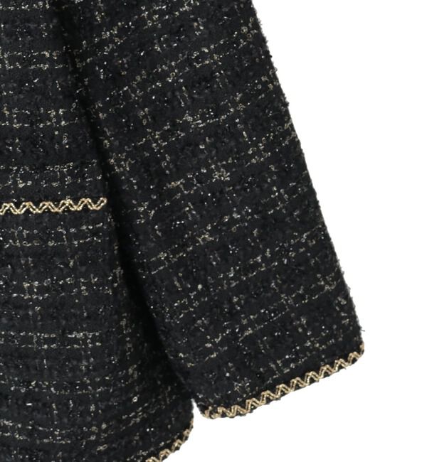 Liesse「ブレード使いノーカラーツイードジャケット」|ノーカラージャケット|