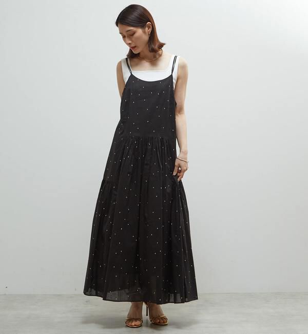 Soffitto「インド綿ドット刺繍キャミティアードワンピース」|ワンピース|