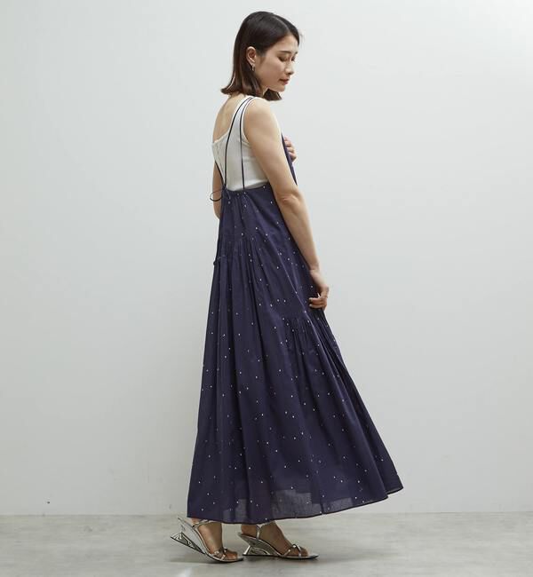 Soffitto「インド綿ドット刺繍キャミティアードワンピース」|ワンピース|