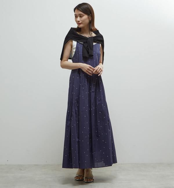 Soffitto「インド綿ドット刺繍キャミティアードワンピース」|ワンピース|