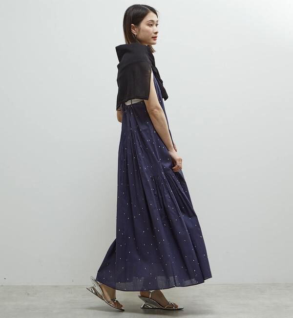 Soffitto「インド綿ドット刺繍キャミティアードワンピース」|ワンピース|