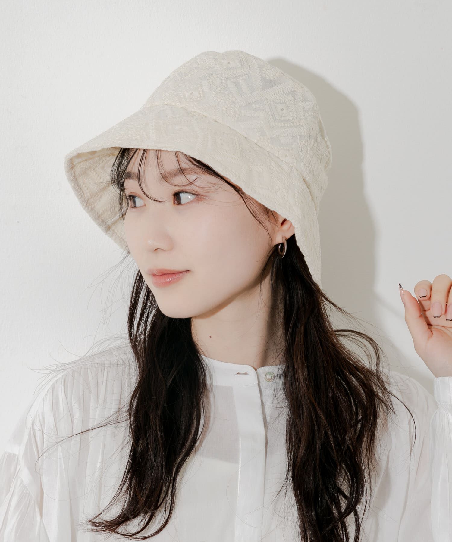 SMELLY「レースバケットハット」|ハット|アイボリー