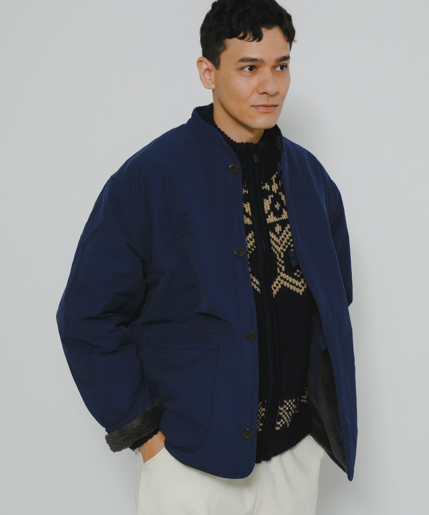 Sonny Label 「『別注』ARMY TWILL&times;Sonny Label　Reversible Jacket」|ノーカラーコート|