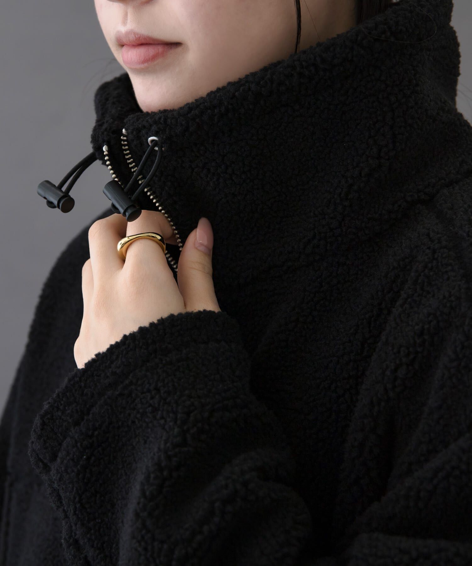 URBAN RESEARCH DOORS「FORK&SPOON　スタンドカラーボアブルゾン」|ブルゾン・スタジャン|