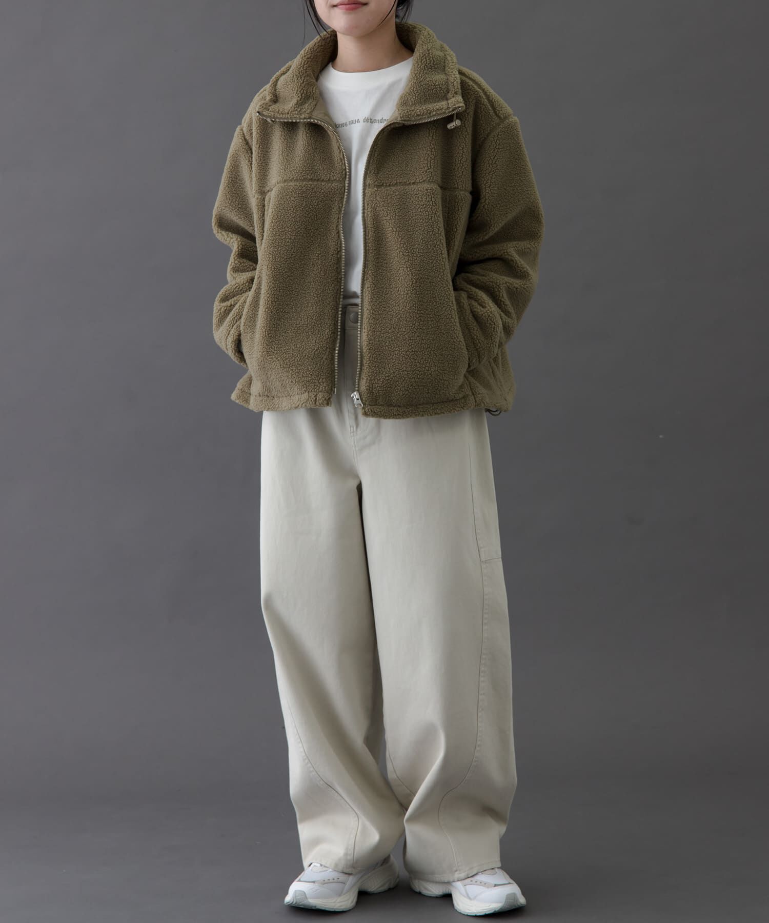 URBAN RESEARCH DOORS「FORK&SPOON　スタンドカラーボアブルゾン」|ブルゾン・スタジャン|