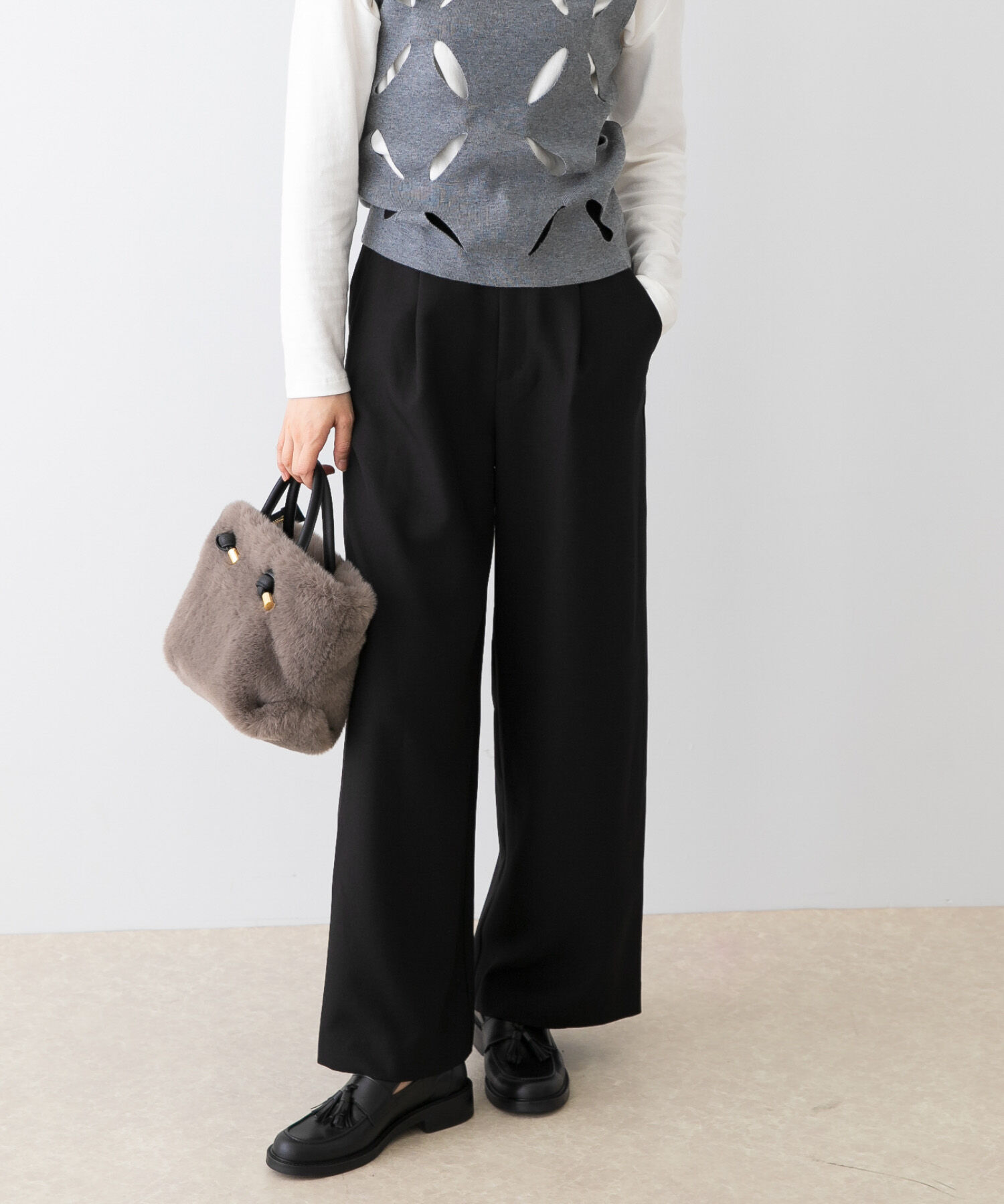 URBAN RESEARCH ROSSO「『UR TECH SMOOTHLUXE』F by ROSSO　タックワイドパンツ」|その他|