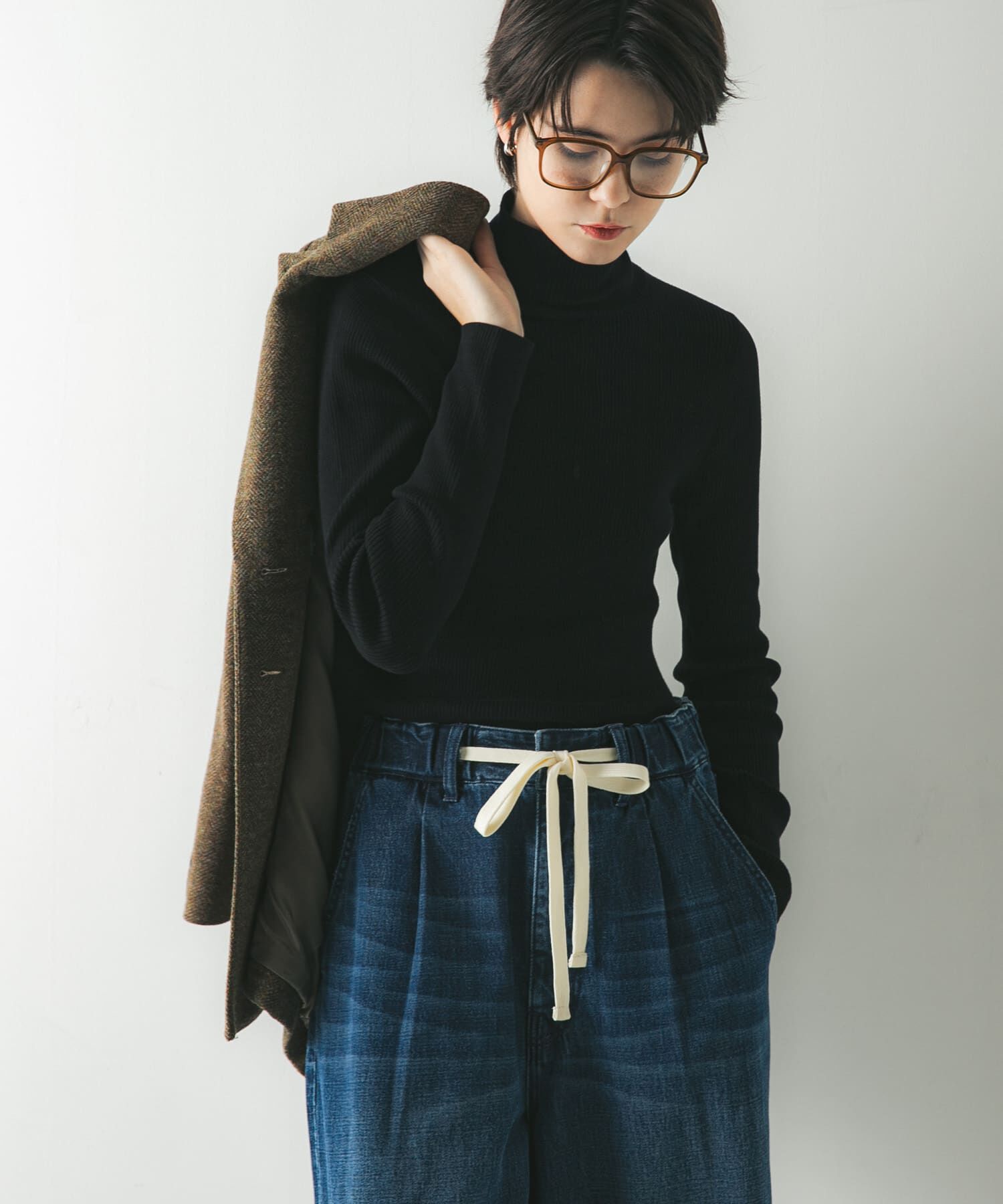 URBAN RESEARCH「『UR TECH』ハイネックリブニット」|ニット・セーター|ブラック