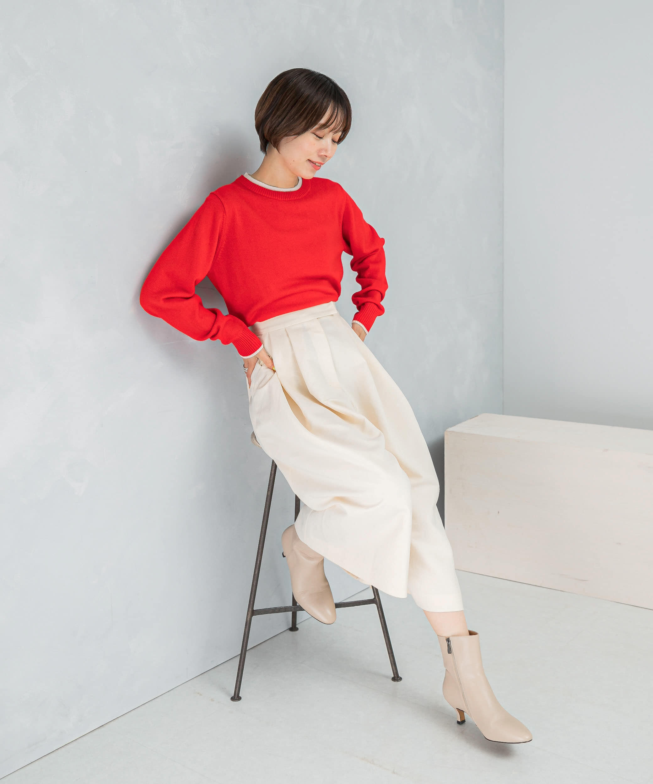 URBAN RESEARCH ROSSO「カシミヤ混バイカラーコンパクトニット」|ニット・セーター|