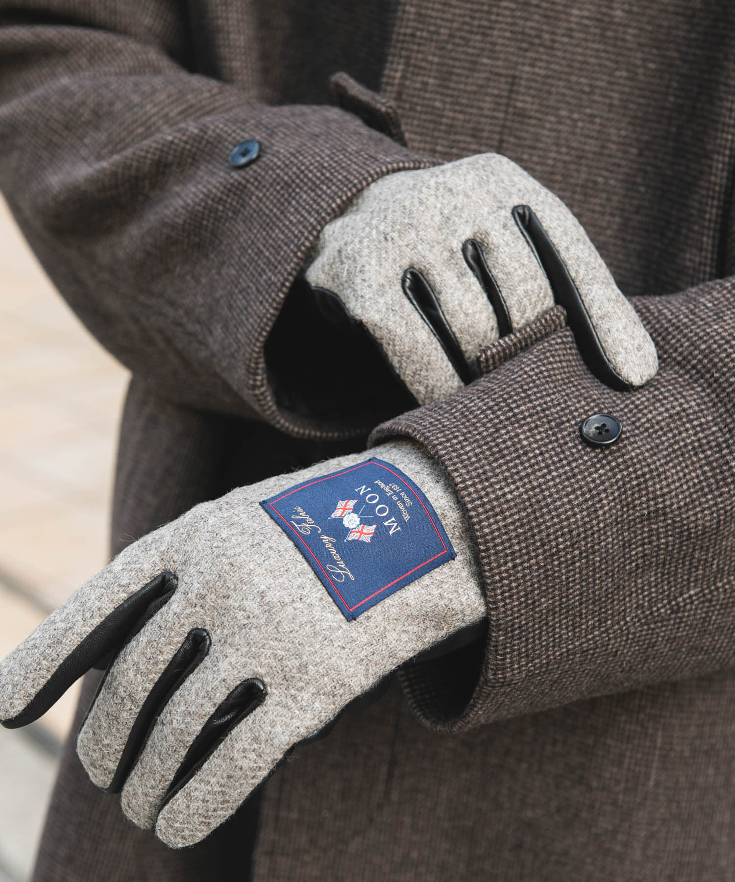 URBAN RESEARCH DOORS「MOONツイードレザーグローブ」|手袋|