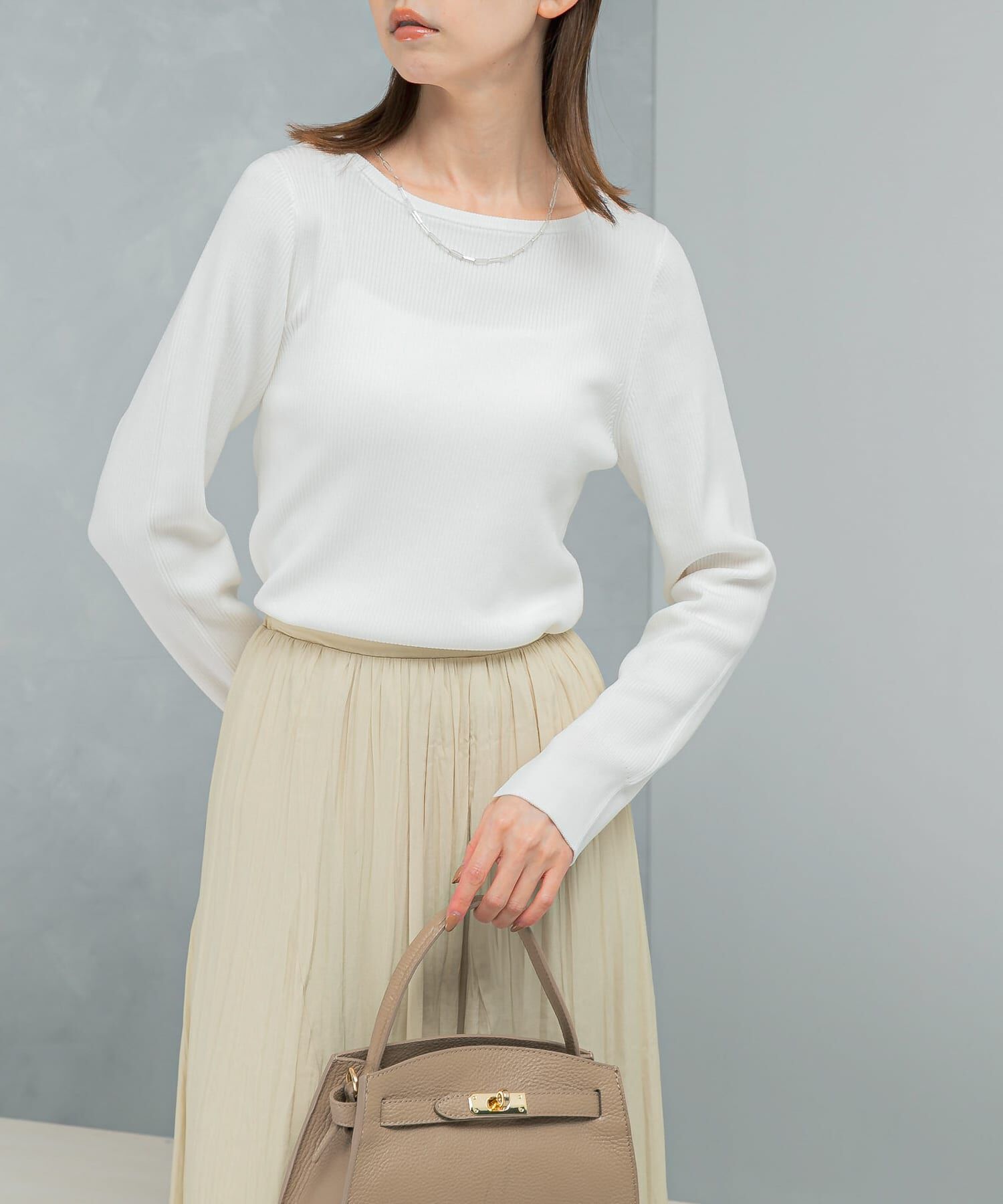 URBAN RESEARCH ROSSO「シルク混スリットスリーブリブニット」|ニット・セーター|