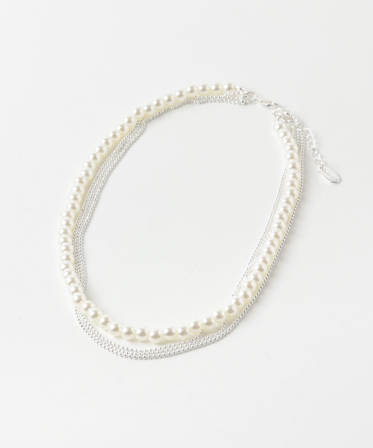 SMELLY「パールチェーンレイヤードネックレス」|ネックレス|