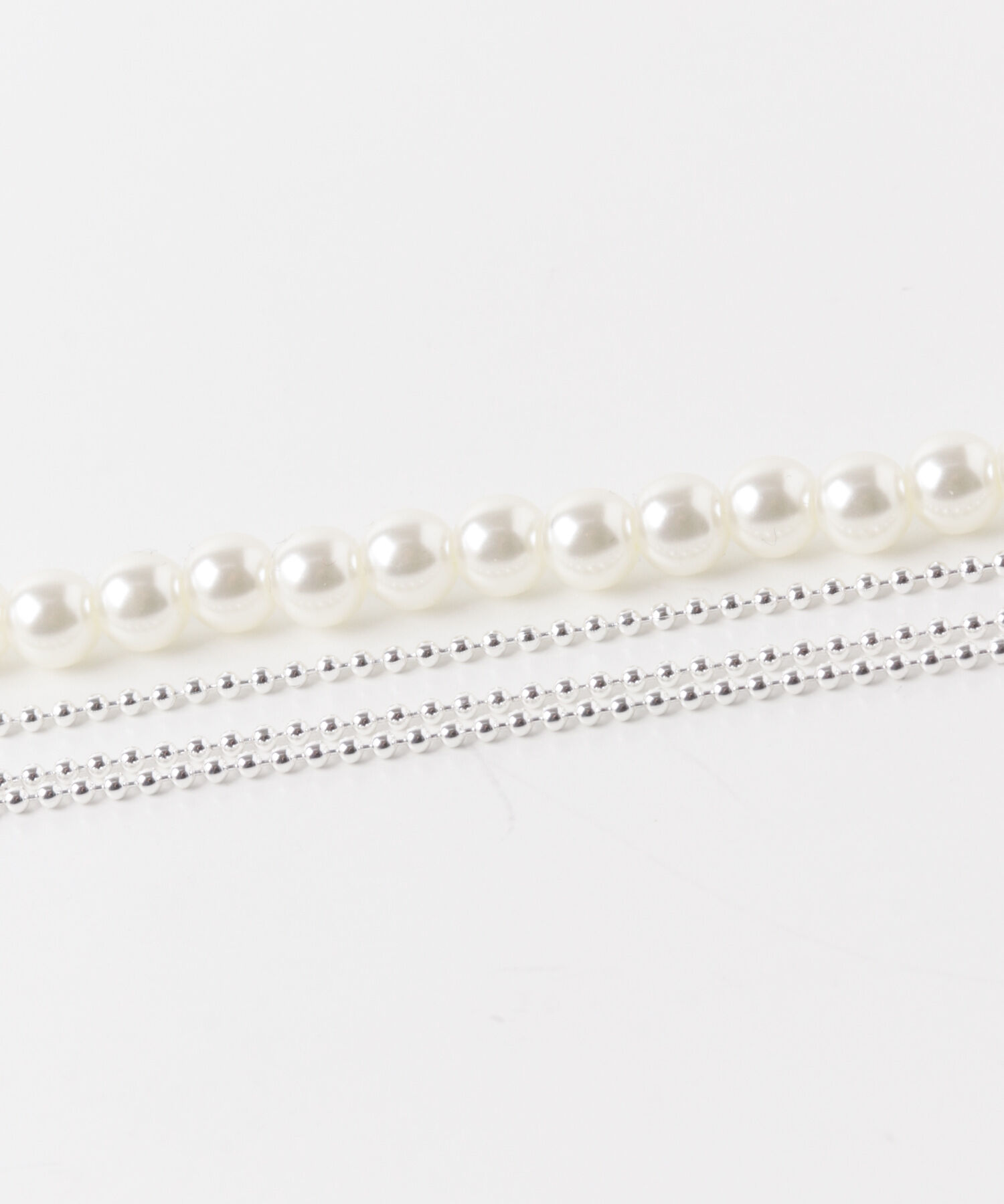 SMELLY「パールチェーンレイヤードネックレス」|ネックレス|