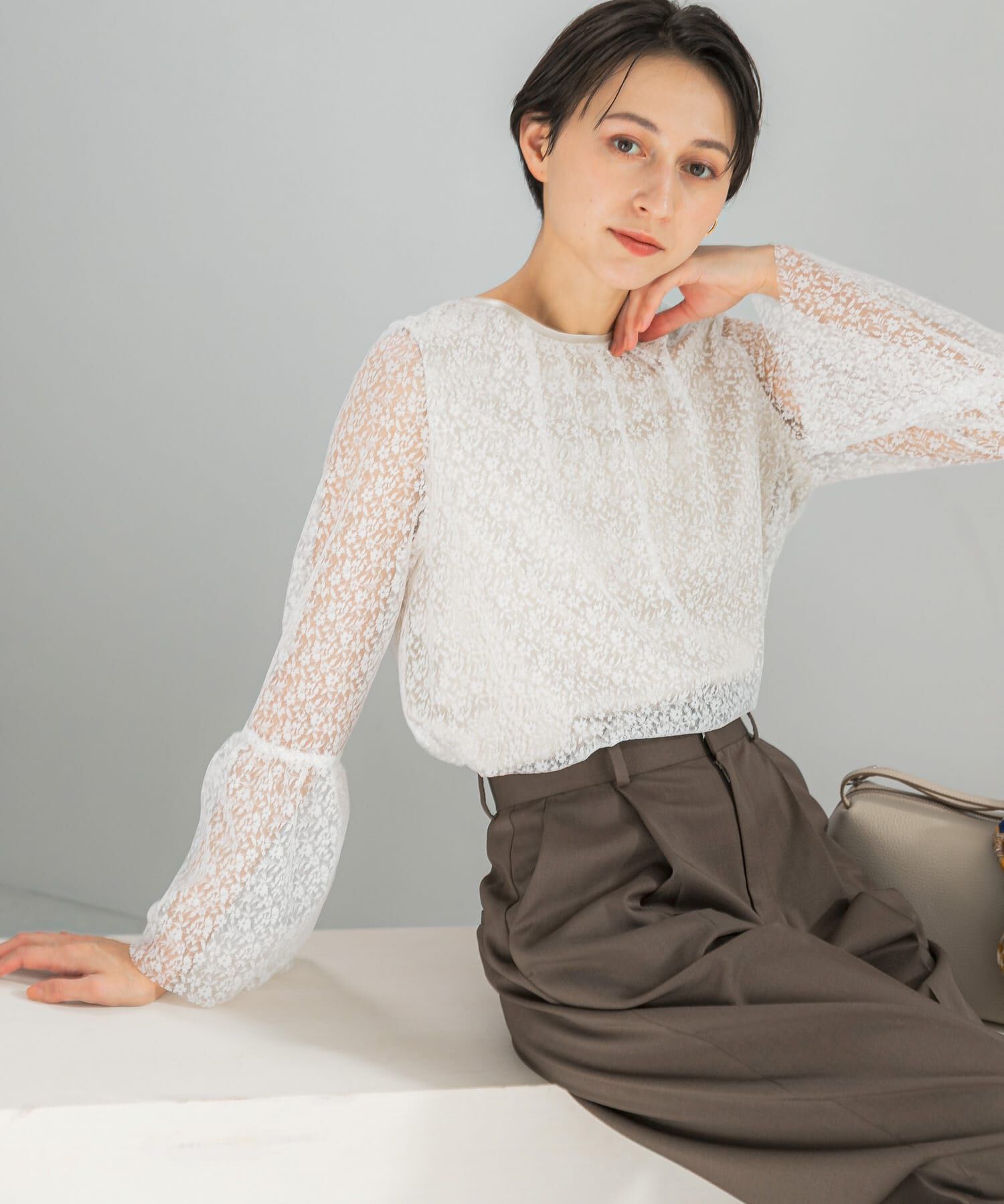 URBAN RESEARCH ROSSO「フレアスリーブレースブラウス」|シャツ・ブラウス|