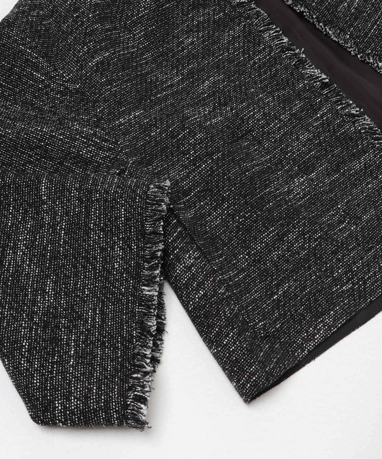 URBAN RESEARCH ROSSO「ツイードショートジャケット」|ノーカラージャケット|