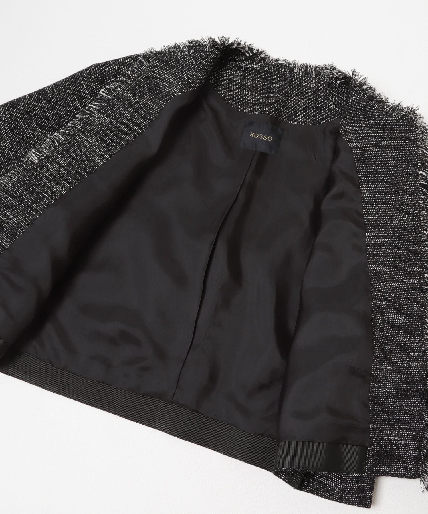 URBAN RESEARCH ROSSO「ツイードショートジャケット」|ノーカラージャケット|