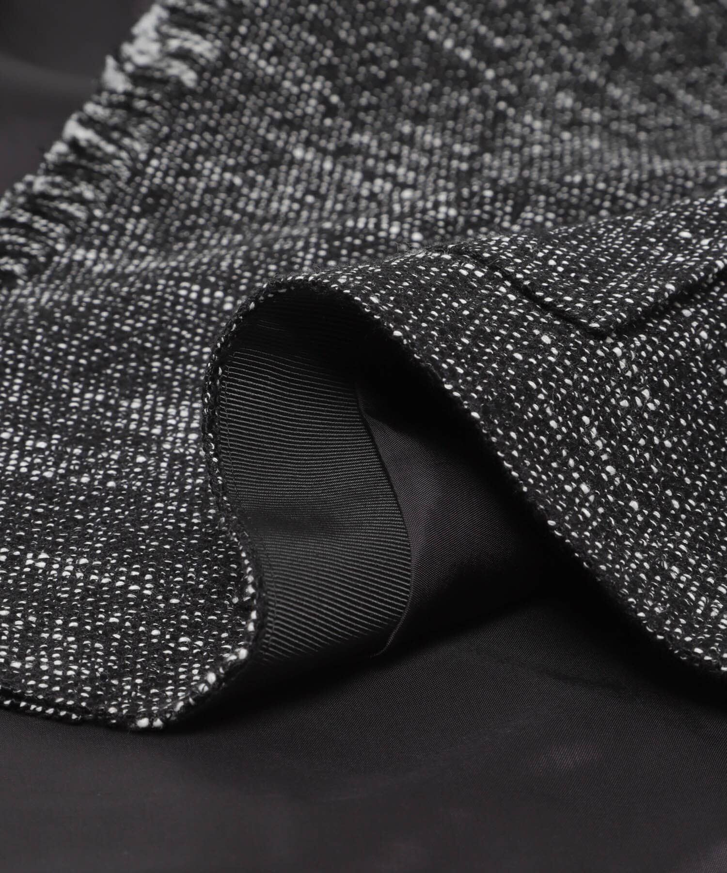 URBAN RESEARCH ROSSO「ツイードショートジャケット」|ノーカラージャケット|