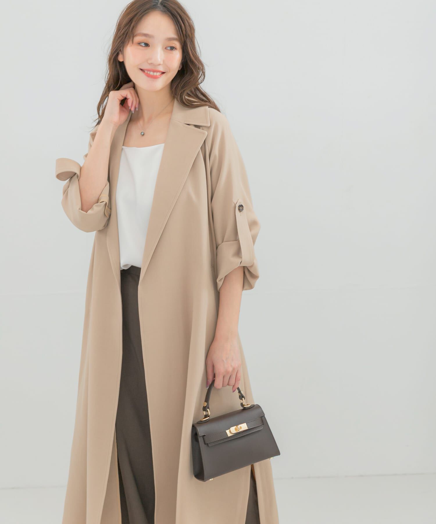 URBAN RESEARCH ROSSO「撥水 ロングガウンコート」|トレンチコート|