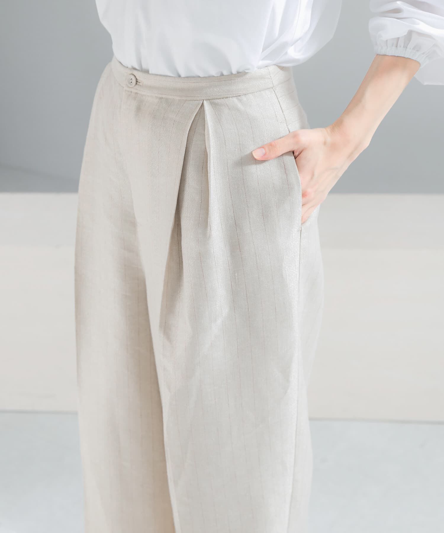 URBAN RESEARCH ROSSO「ラメリネンストライプワイドパンツ」|その他|