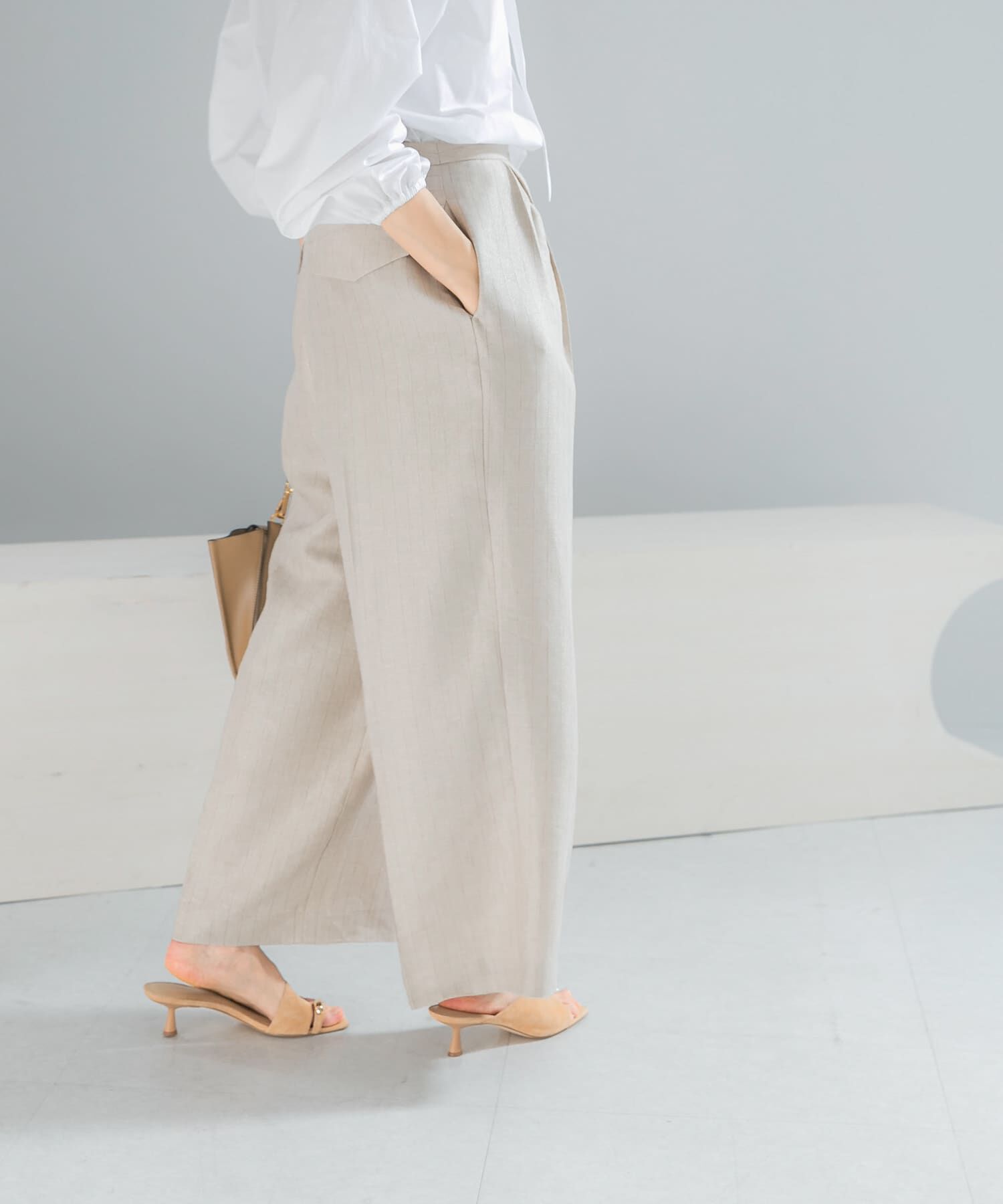 URBAN RESEARCH ROSSO「ラメリネンストライプワイドパンツ」|その他|