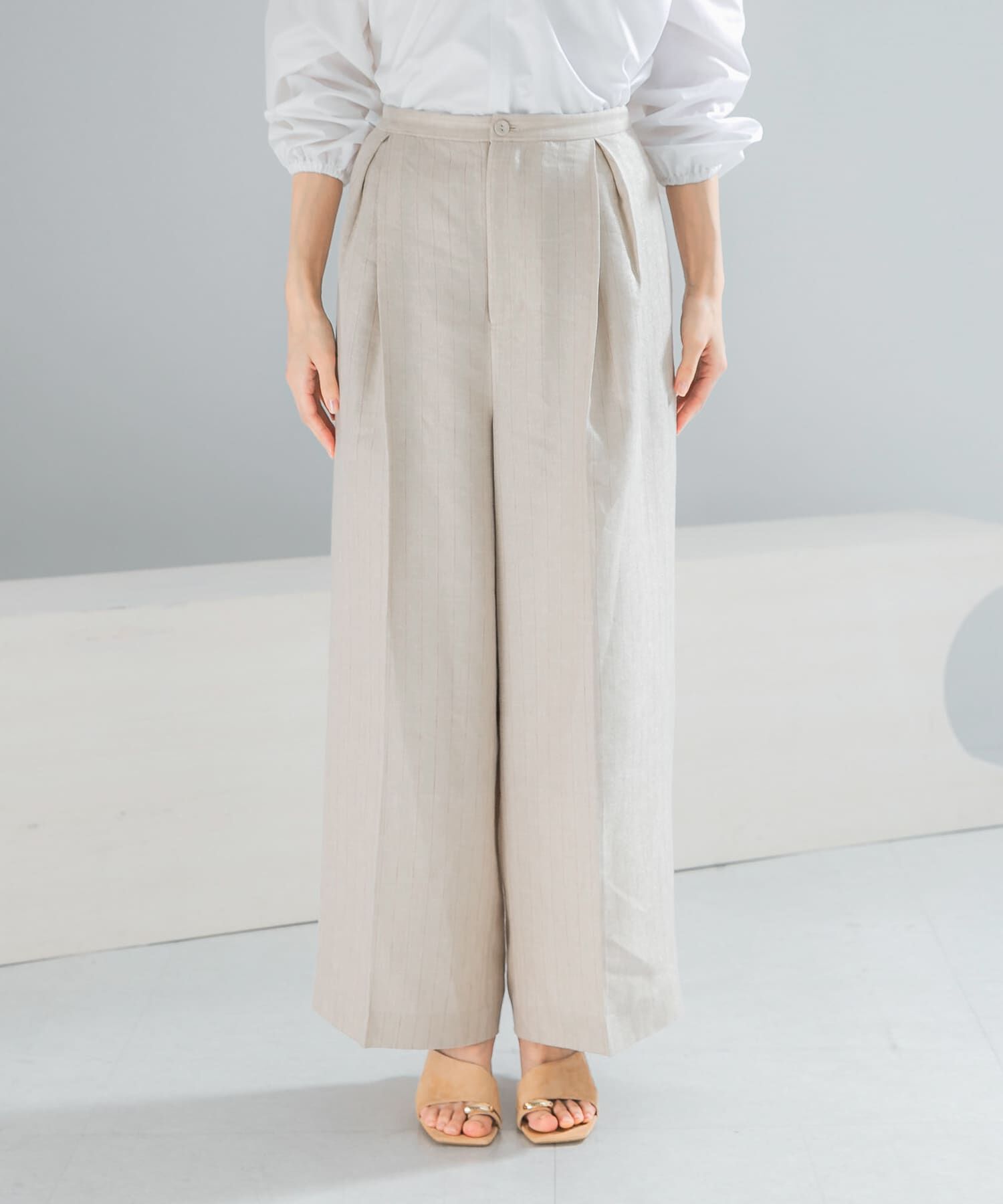 URBAN RESEARCH ROSSO「ラメリネンストライプワイドパンツ」|その他|