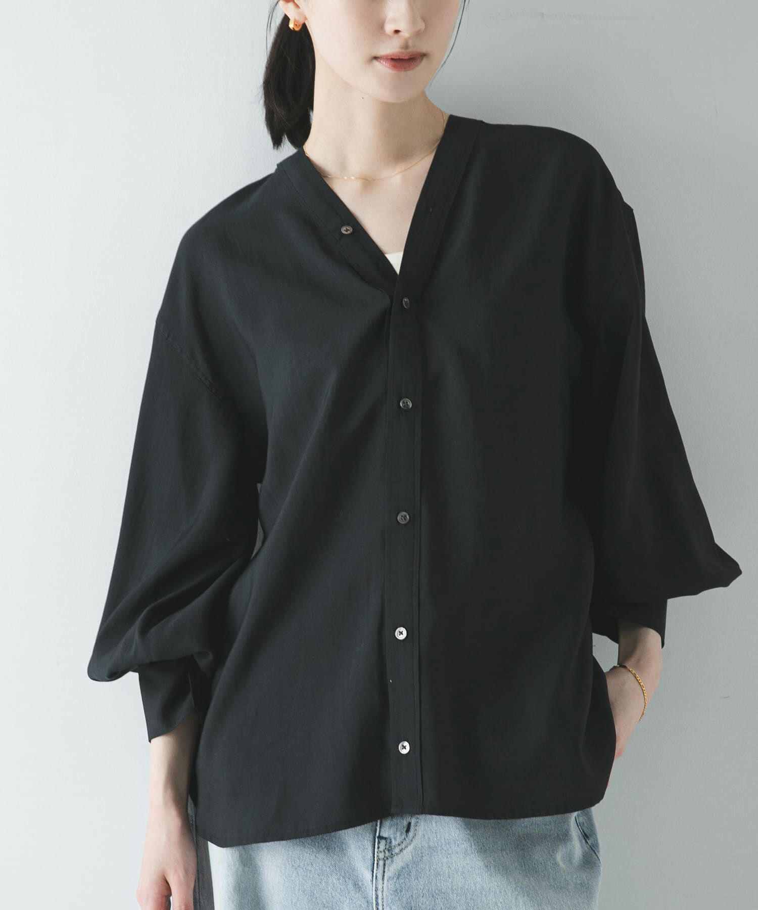 URBAN RESEARCH「ブロードカラーレスブラウス」|シャツ・ブラウス|