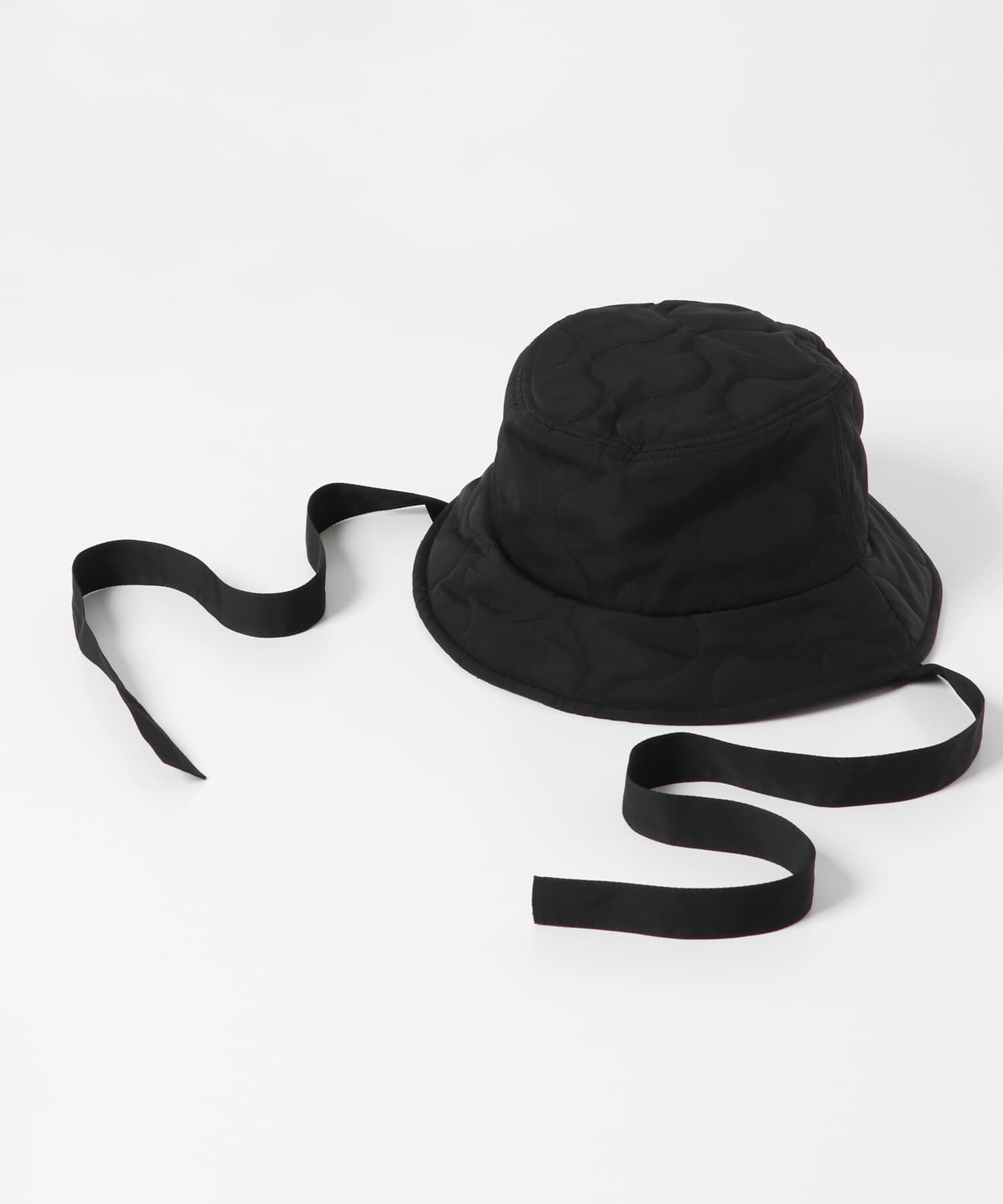  「リボン付きキルティングバケットHAT」|ハット|