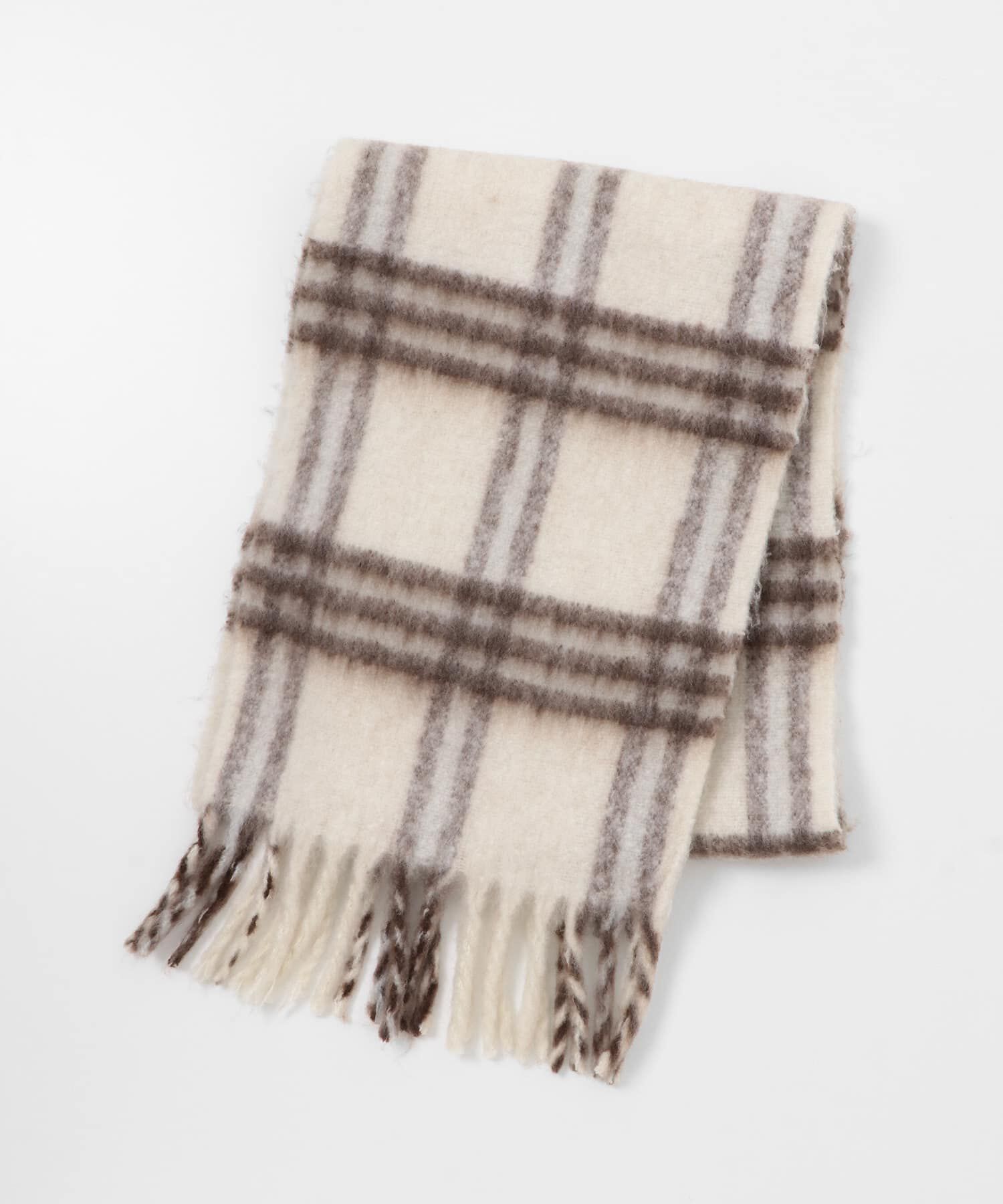  「BIGフリンジチェックストール」|マフラー|