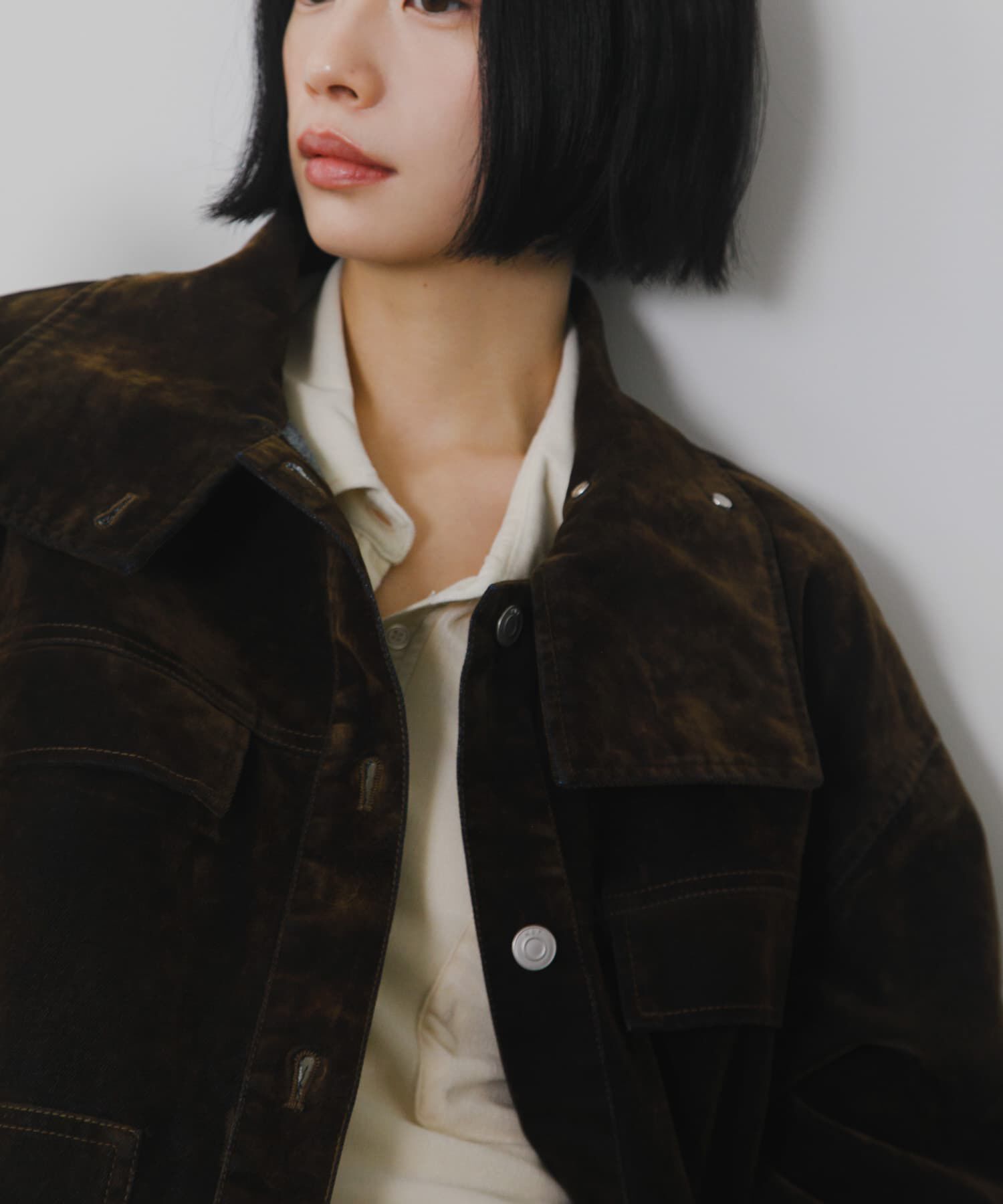  「ハイネックデニムブルゾン」|ブルゾン・スタジャン|