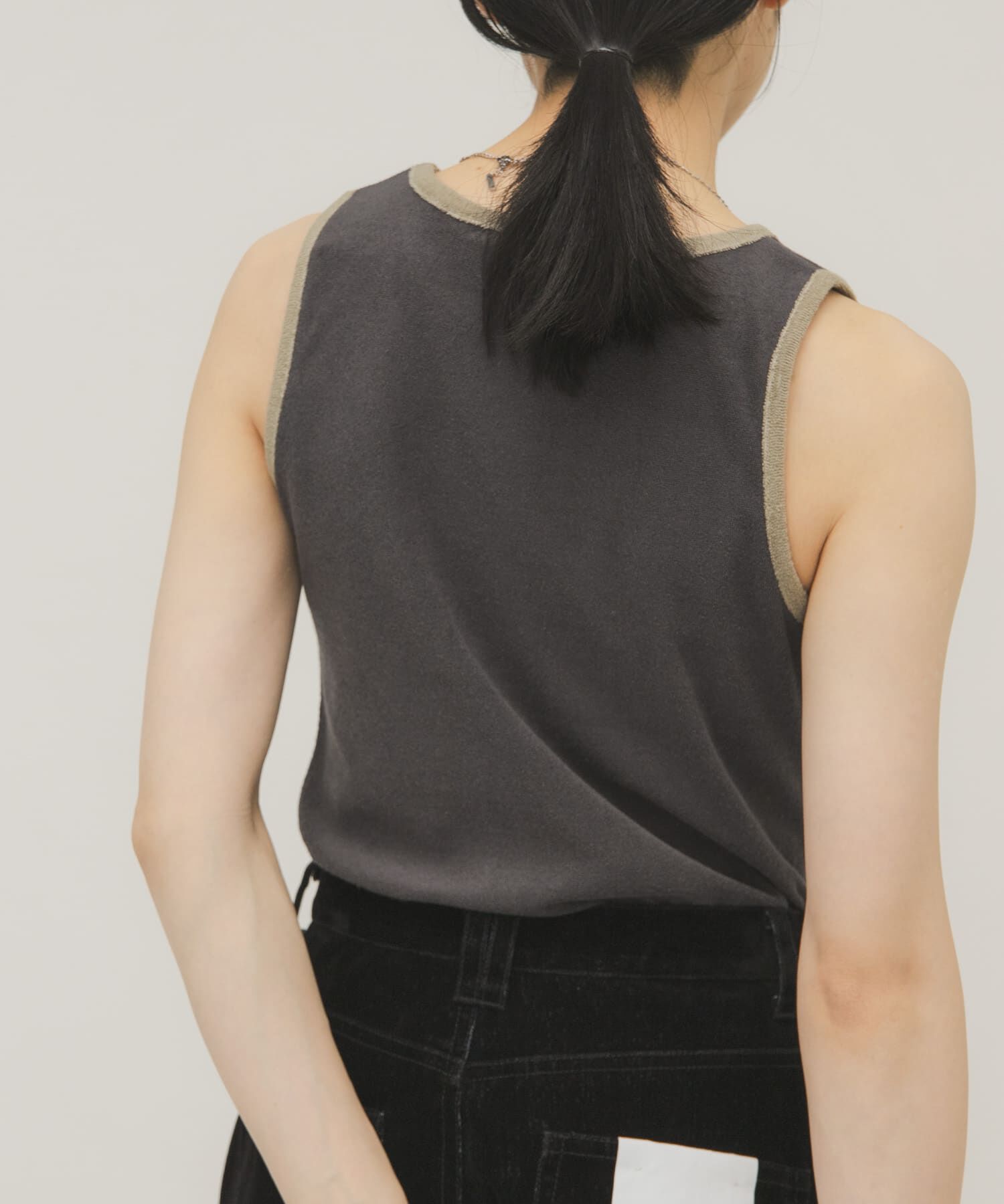  「バイカラーパイルタンク」|タンクトップ|