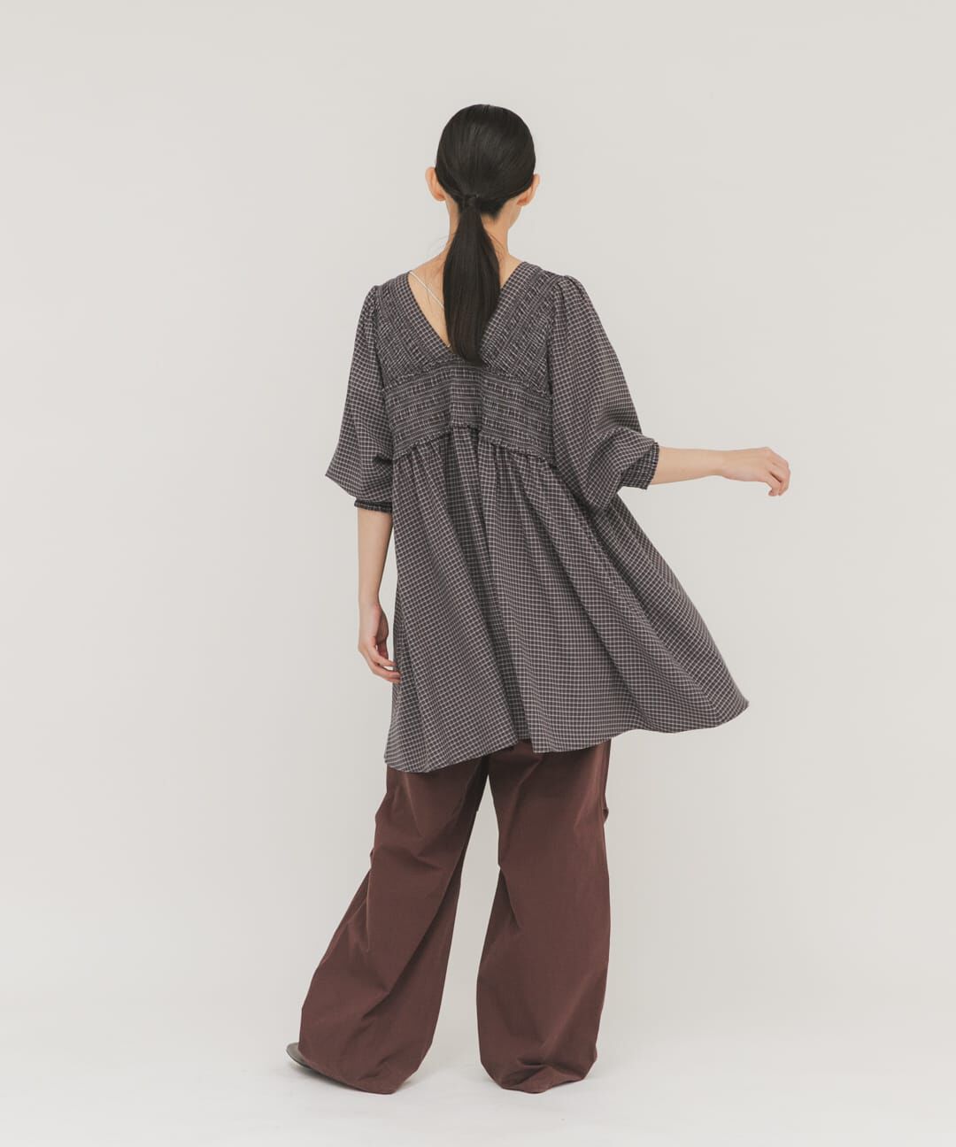  「2WAYシャーリングチェックミニワンピース」|ワンピース|
