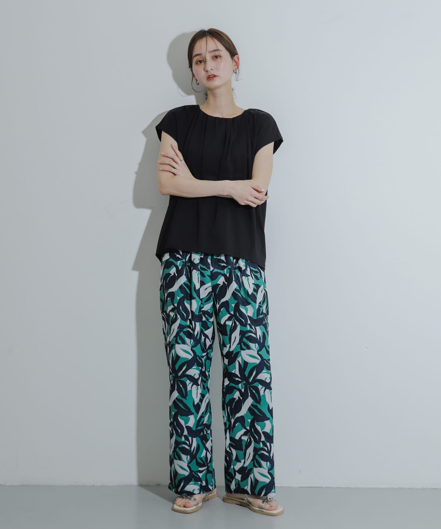 SENSE OF PLACE by URBAN RESEARCH「クールタッチフレンチスリーブタックブラウスTシャツ」|Tシャツ・カットソー|