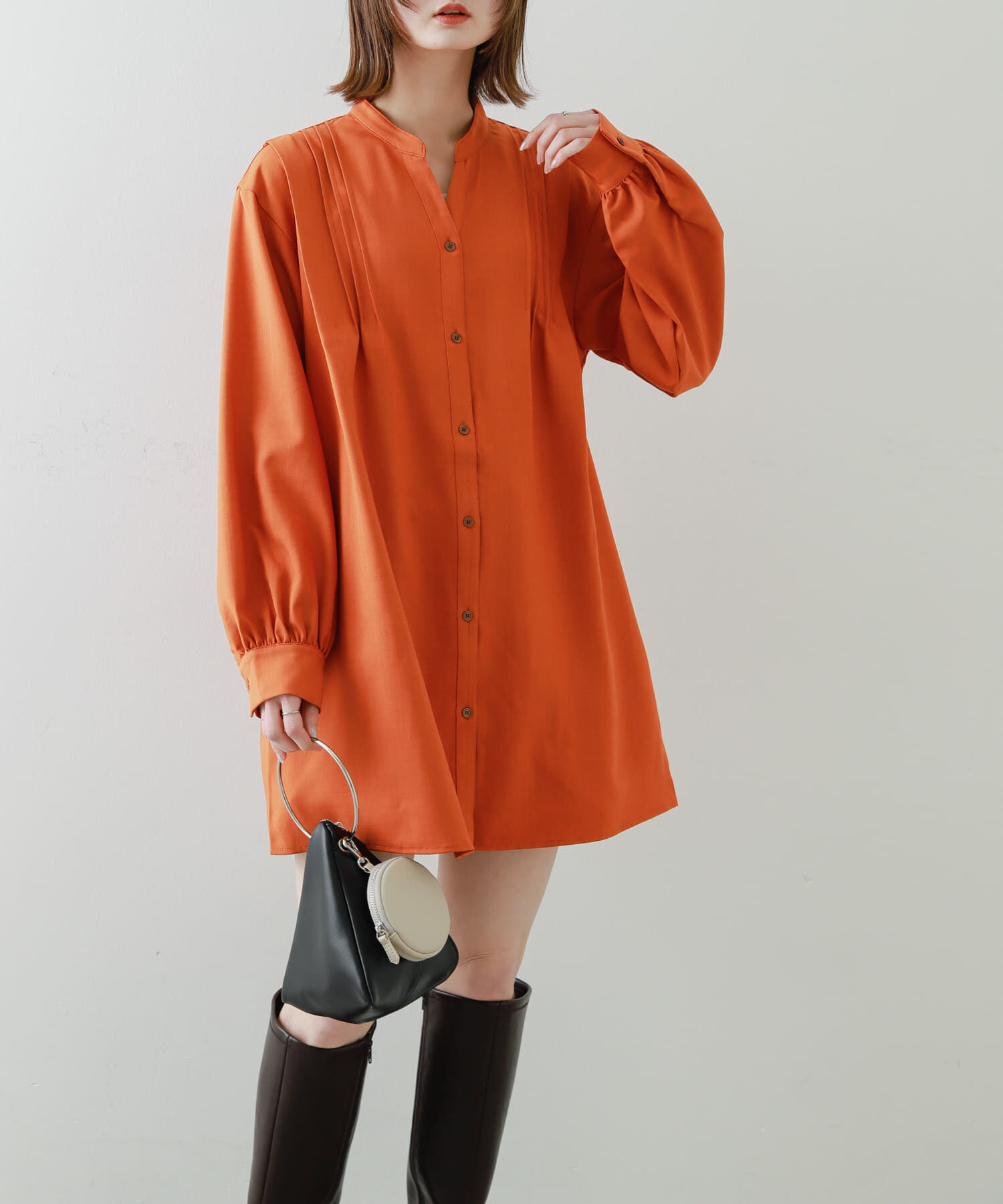 SENSE OF PLACE by URBAN RESEARCH「『Shortサイズあり』タックシャツワンピース」|ワンピース|