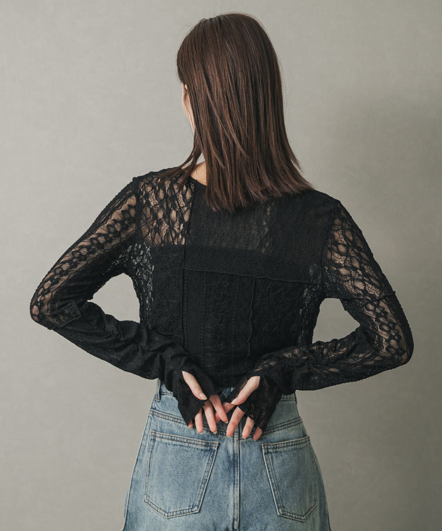 SENSE OF PLACE by URBAN RESEARCH「パッチワークレーストップ」|Tシャツ・カットソー|