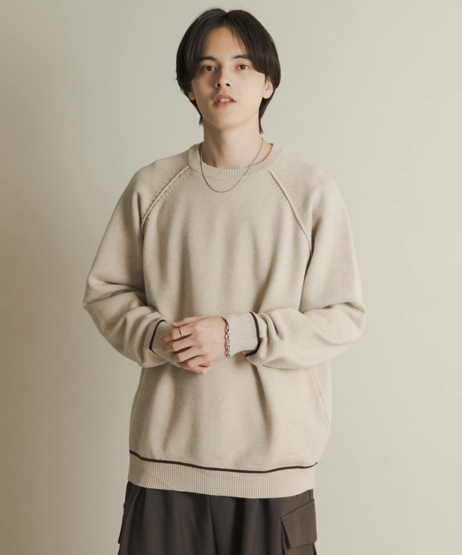 SENSE OF PLACE by URBAN RESEARCH「『一部WEB限定ｶﾗｰ』『洗濯可/毛玉防止』ｽﾄﾚｯﾁﾊｲｼｮｸﾗｲﾝﾆ」|ニット・セーター|