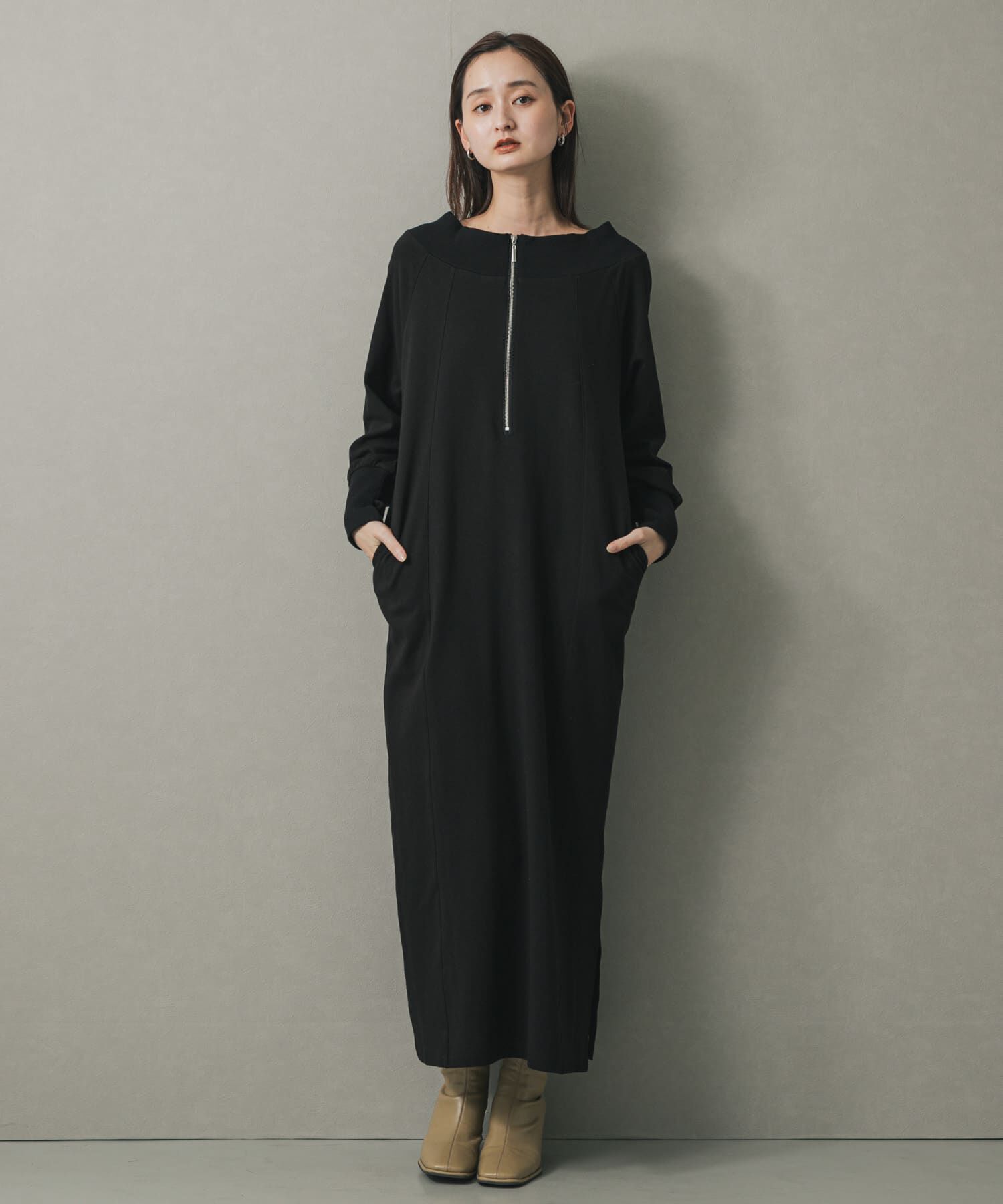 SENSE OF PLACE by URBAN RESEARCH「オフショルハーフジップワンピース」|ワンピース|