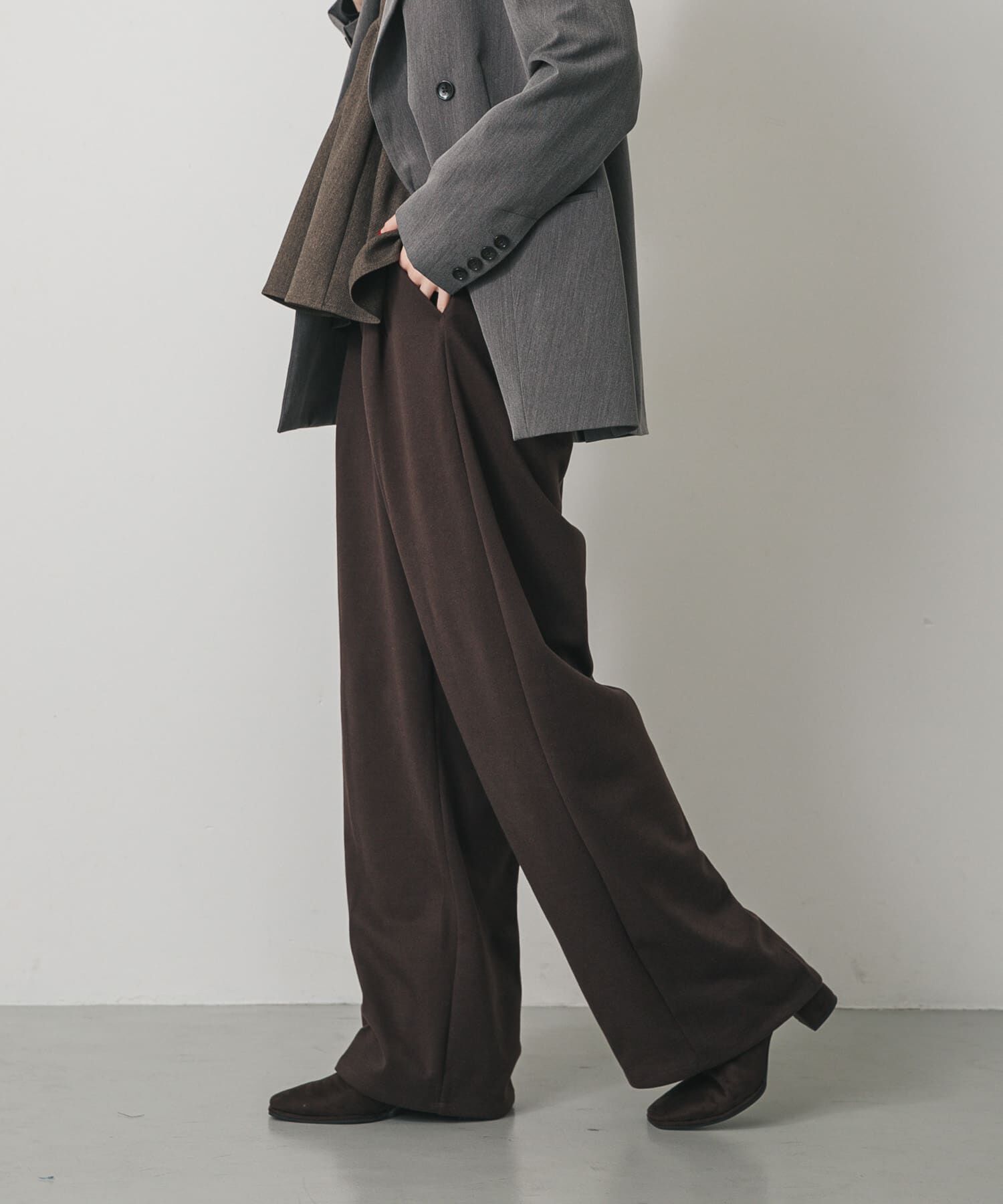 SENSE OF PLACE by URBAN RESEARCH「『BLACK, TALLサイズ/WEB限定』ジャージーストレートスラックス」|その他|