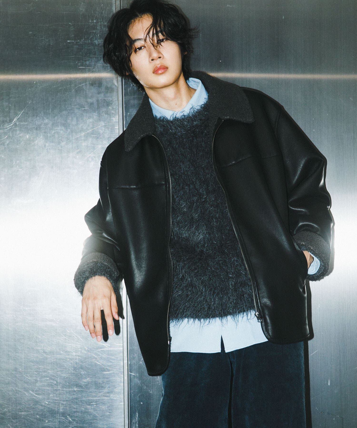 SENSE OF PLACE by URBAN RESEARCH「アソートボアブルゾン」|ブルゾン・スタジャン|ブラック