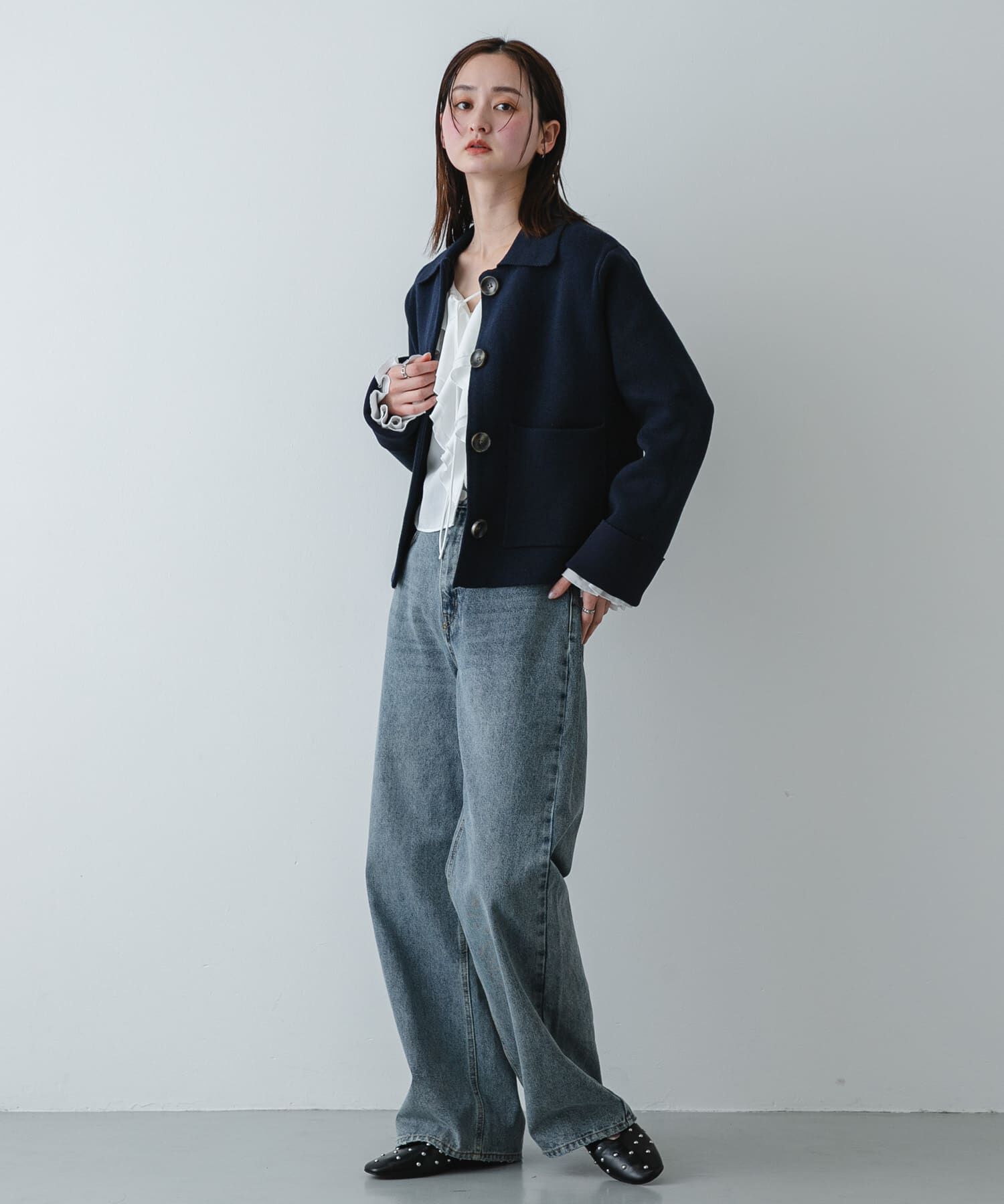 SENSE OF PLACE by URBAN RESEARCH「『洗濯可』ビックボタンニットジャケット」|ニット・セーター|