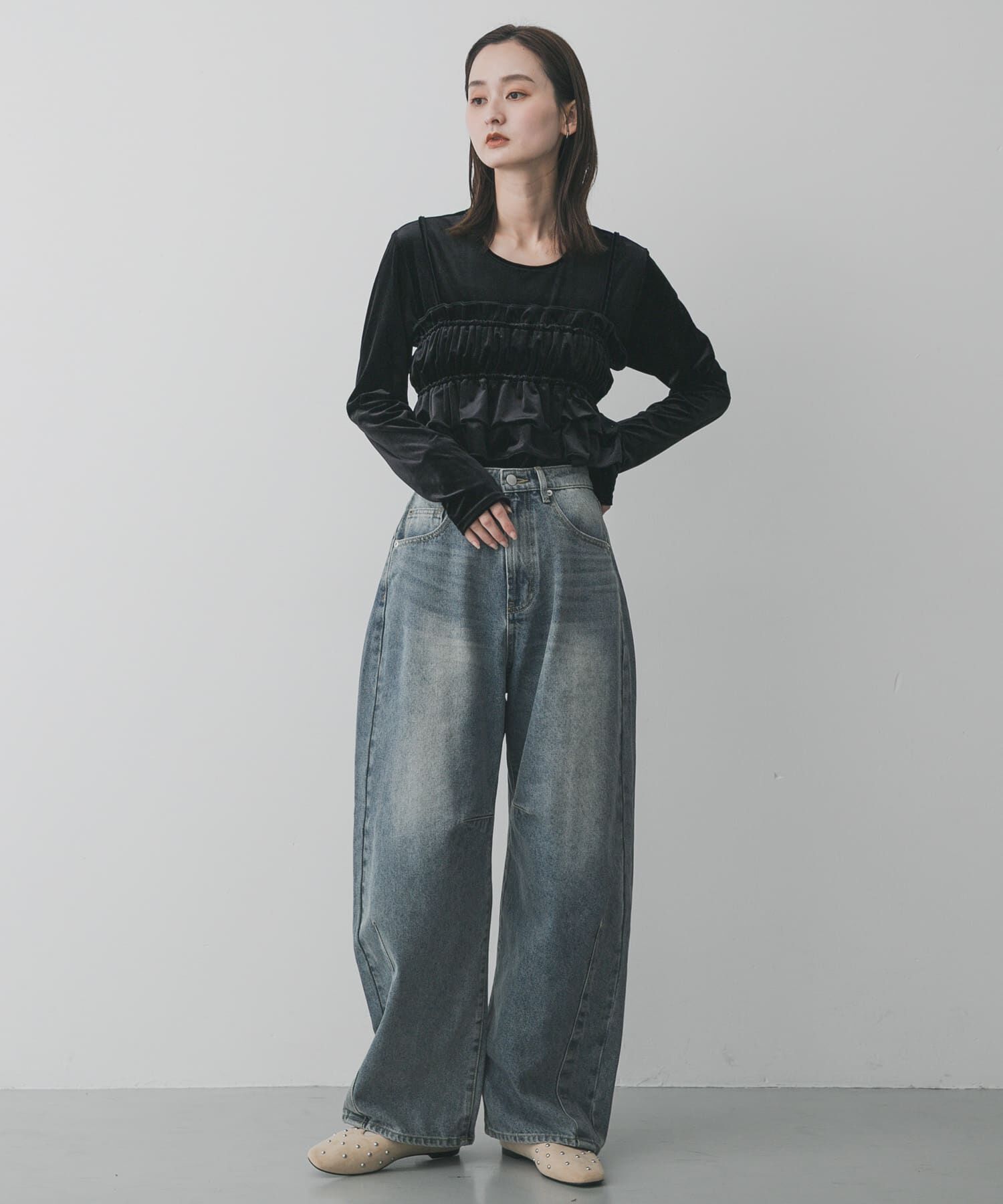 SENSE OF PLACE by URBAN RESEARCH「スタッズフラットシューズ」|パンプス|