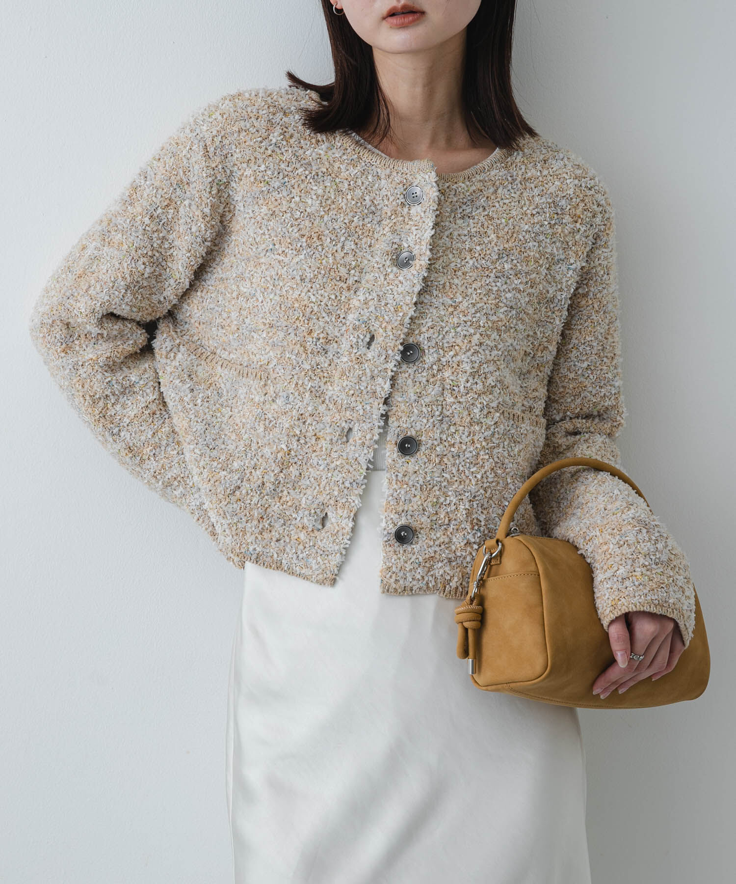 SENSE OF PLACE by URBAN RESEARCH「『洗濯可』ミックスツイードカーディガン」|カーディガン|ベージュ