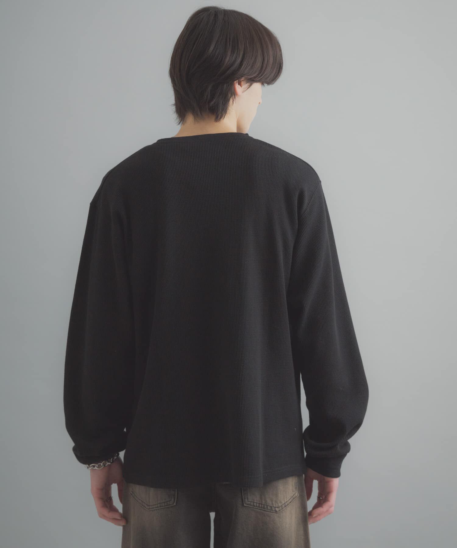 SENSE OF PLACE by URBAN RESEARCH「ワッフルヘンリーネックロングTシャツ」|Tシャツ・カットソー|