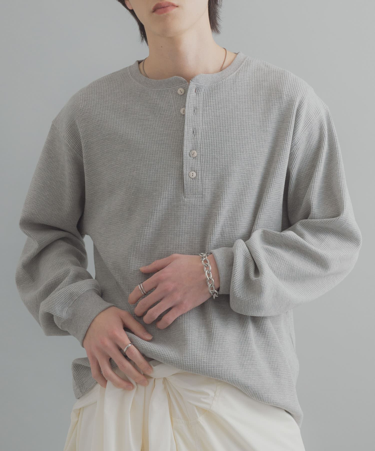 SENSE OF PLACE by URBAN RESEARCH「ワッフルヘンリーネックロングTシャツ」|Tシャツ・カットソー|