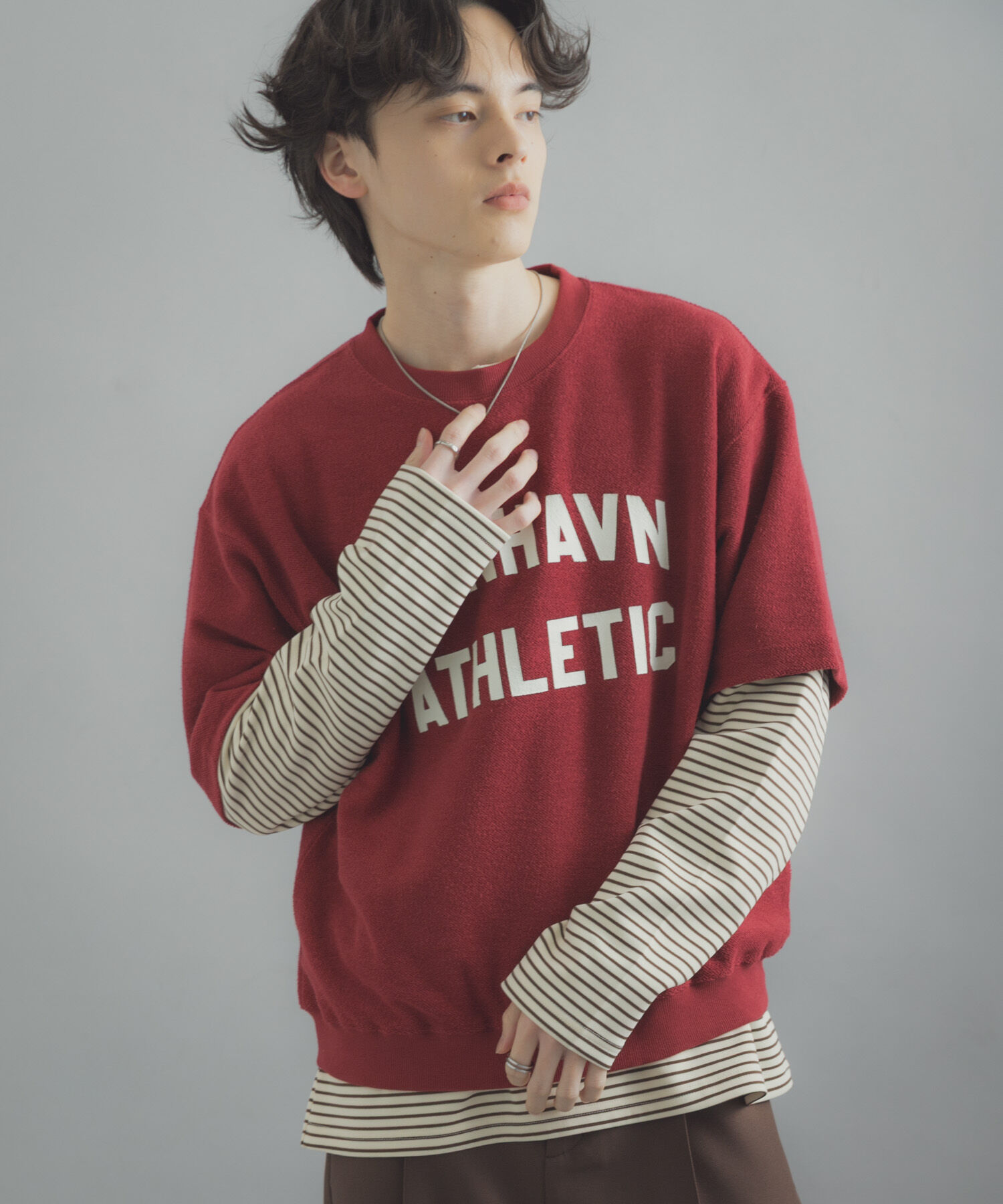 SENSE OF PLACE by URBAN RESEARCH「カレッジスウェットショートスリーブTシャツ」|スウェット・ジャージ|