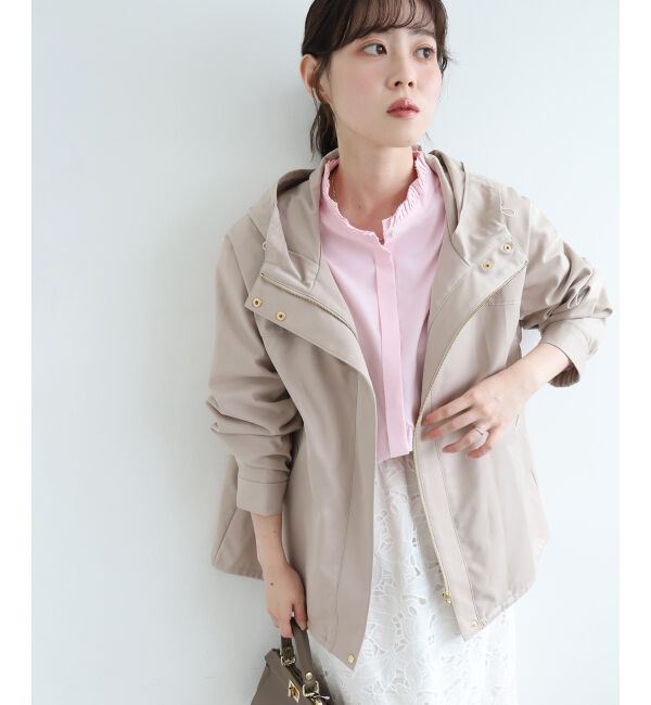 le.coeur blanc「ツイルストレッチフードブルゾン」|ブルゾン・スタジャン|