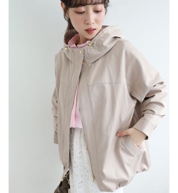 le.coeur blanc「ツイルストレッチフードブルゾン」|ブルゾン・スタジャン|