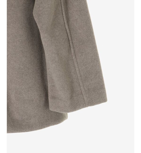  「ニットビーバーノーカラーミドルコート」|ノーカラーコート|