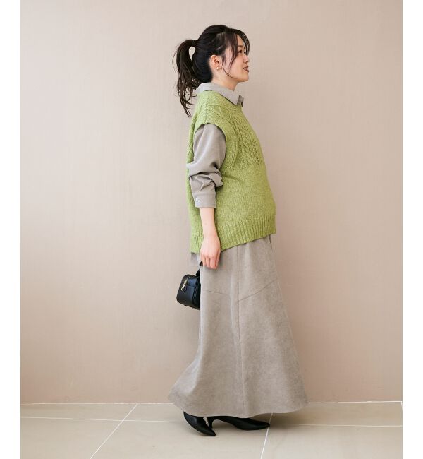  「《WEB限定アイテム》ケーブル柄ニットベスト」|ベスト・ジレ|